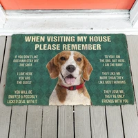3d please remember beagle dogs house rules doormat non slip door floor mats decor porch doormat