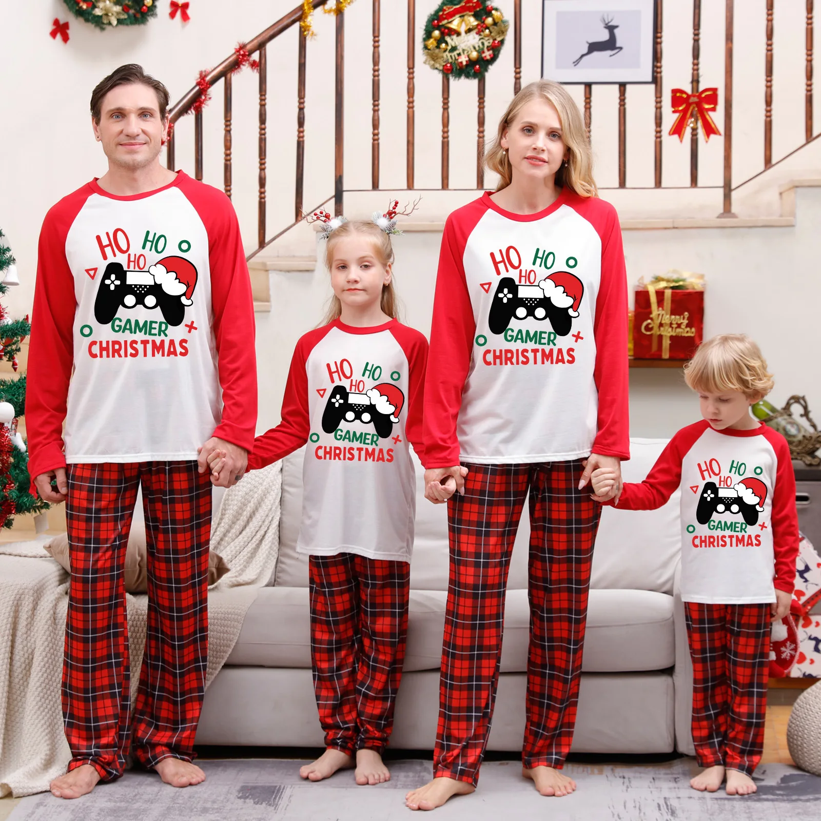 

Mommy Daughter Family Matching Christmas Pjs Mother Kids Xmas Pajamas Couples Women Men Long Sleeve Print Plaid Baby Child 2023