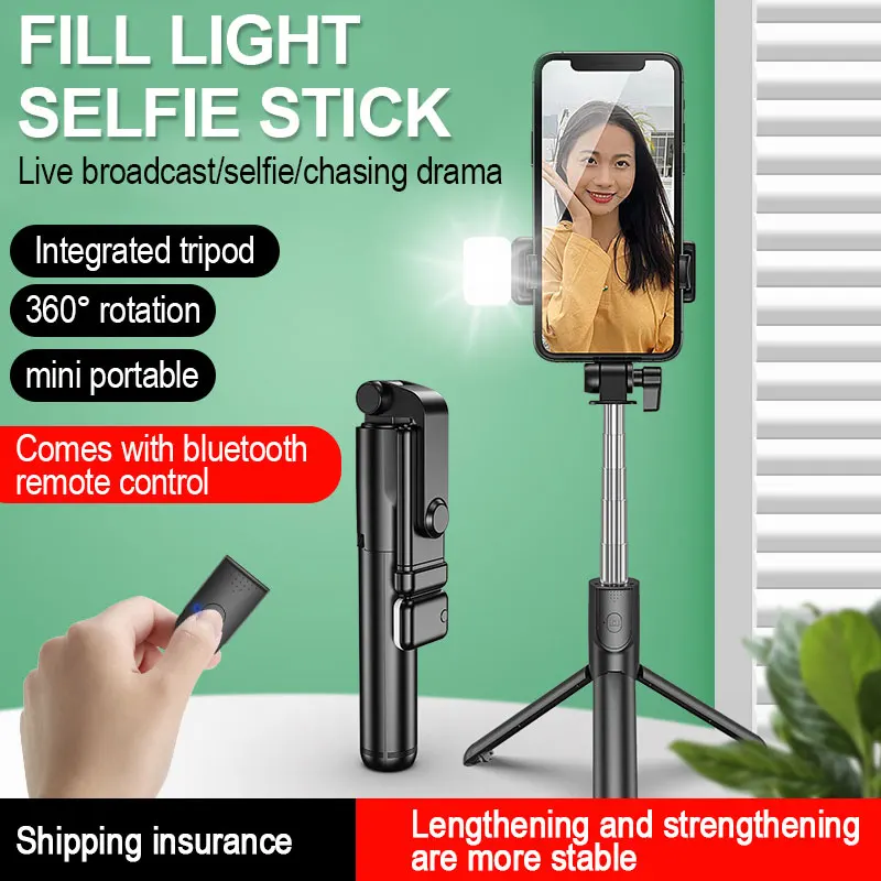 new bluetooth selfie stick mobile phone holder retractable portable multifunctional mini tripod with wireless remote shutter free global shipping