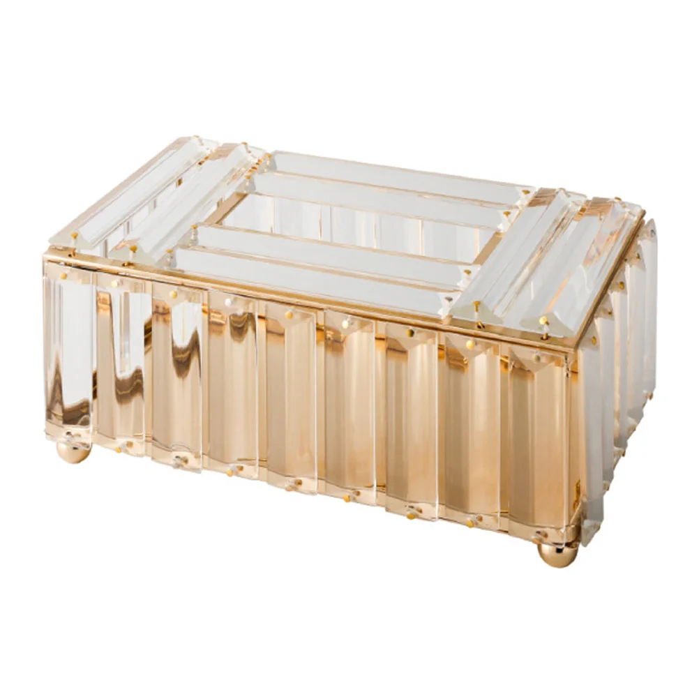 

1Pc Crystal Delicate Napkin Holder Facial Napkin Container Napkin Storage Box Crystal Tissue Box Decorative Napkin Case
