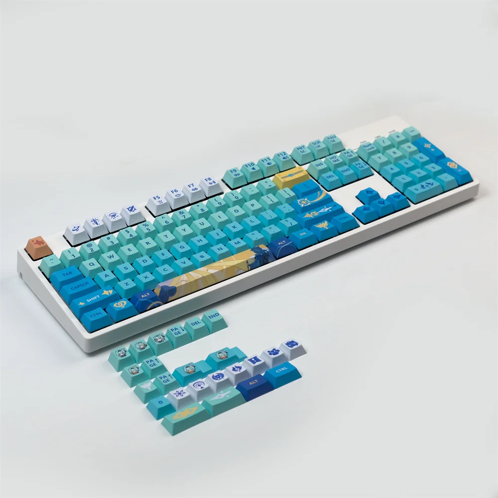 Голубая крышка для клавиш с дизайном Rollence PBT Cherry Mx Gateron Kailh Box Механическая игровая