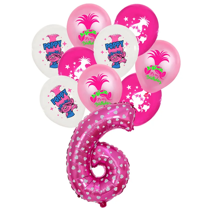 Набор латексных воздушных шаров с изображением троллей украшение для дня