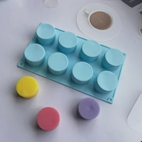 8 cavity cylindrical silicone cup cake mold for chocolate mousse bread jelly pudding ice cream dessert bakeware decorating tools