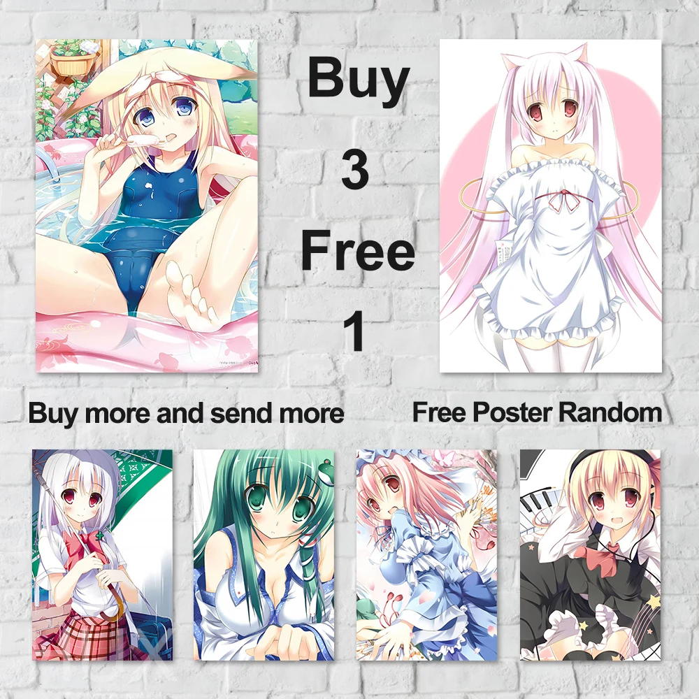 

Anime Sexy Girl Kawaii Quality HD Posters Japan Custom Print Canvas Wall Painting Modern Manga Bedroom Home Decor Pictures Mural