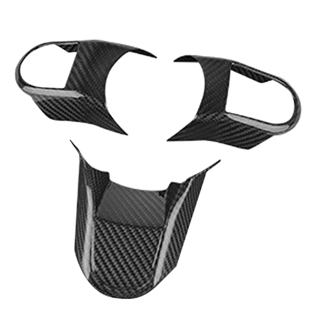 

3Pcs Car Carbon Fiber Steering Wheel Panel Cover Trim Decoration Frame Sticker for MINI Cooper F55 F56 F57 2021 2022 A