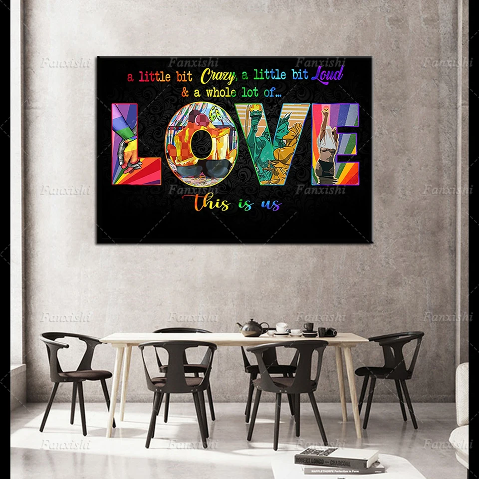 

Couple A Little Bit Crazy A Little Bit Loud And A Whole Lot Of Love Quotes Poster Decor Painting Wall Art Canvas Print Pictures