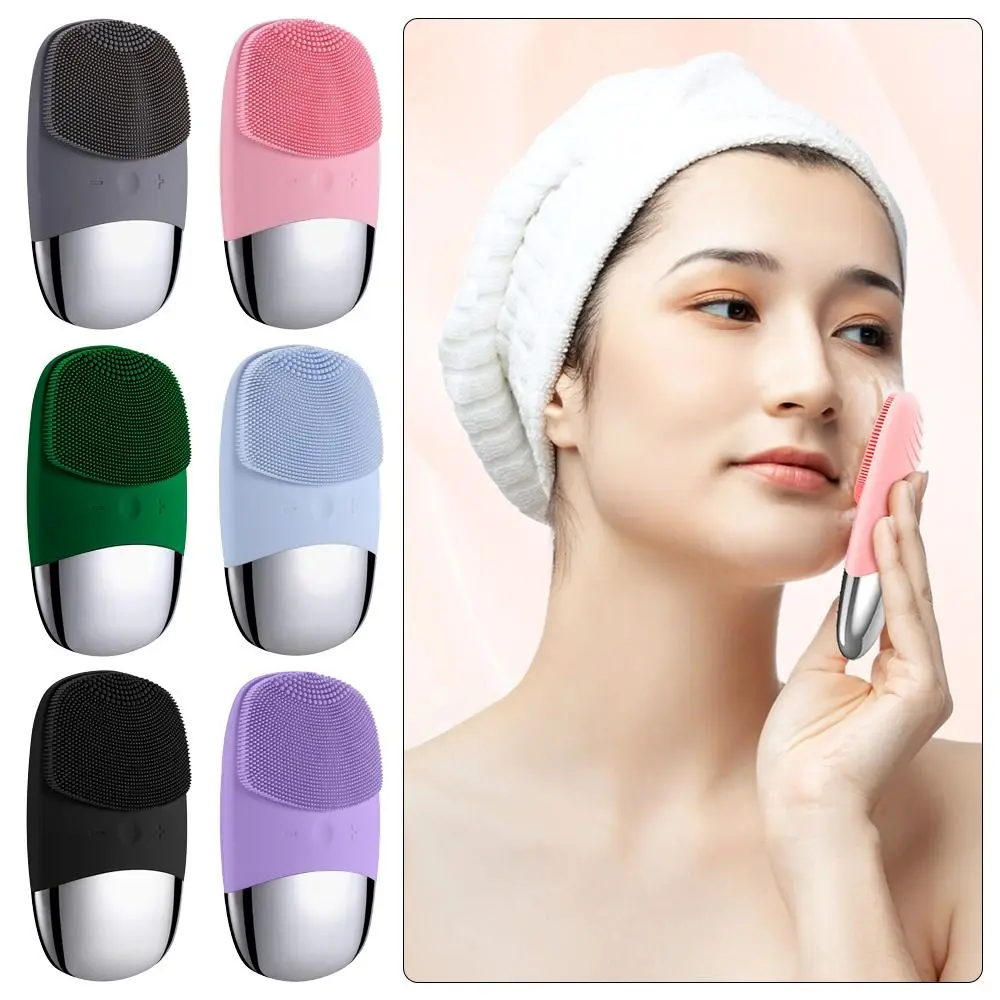 

Skin Care Tools Facial Cleansing Brush Electric Scrubber Deep Pore Face Cleaner Silicone Sonic Skin Massager Women