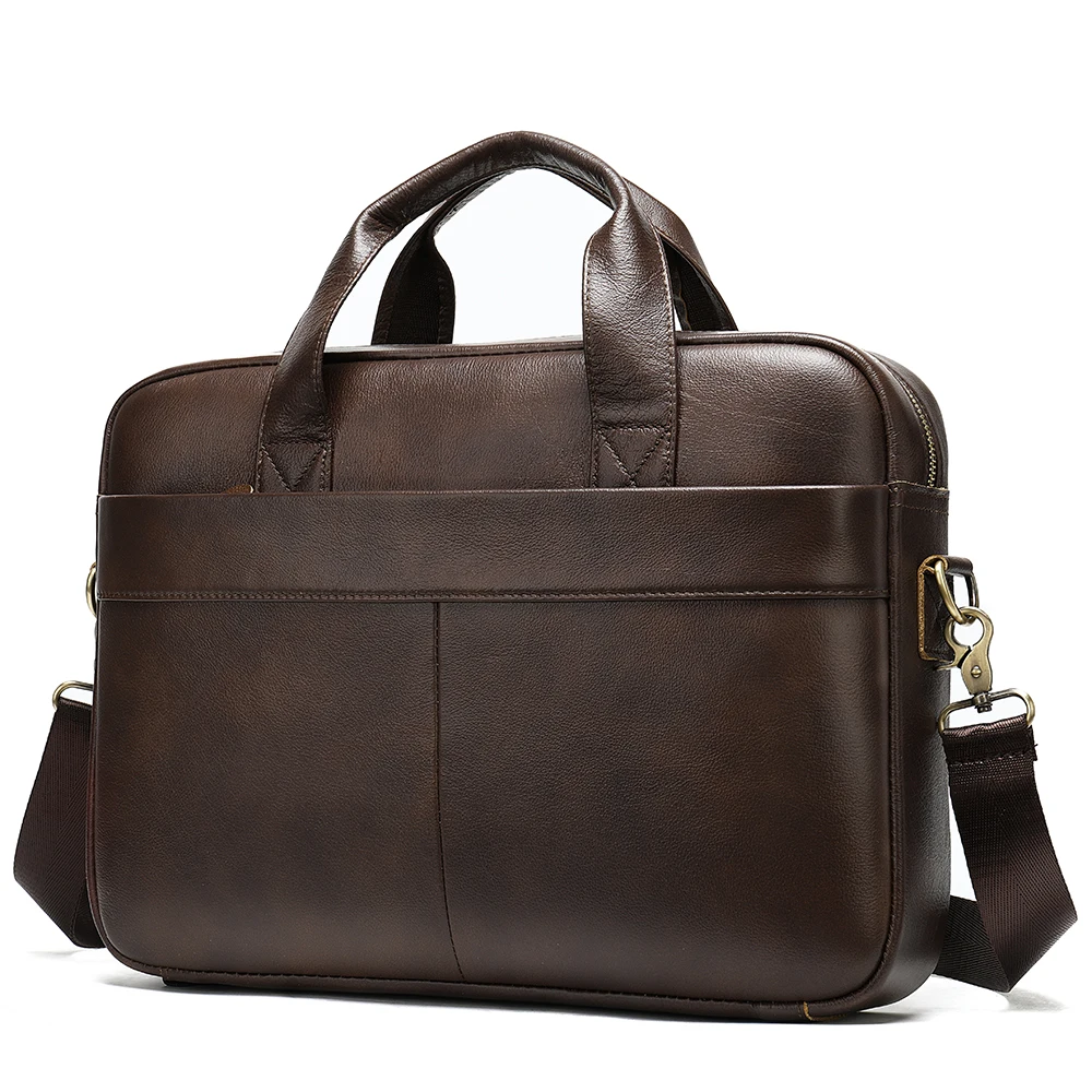 Genuine Leather Vintage Men's Business Briefcase Fashion Messenger Bags for Man Shoulder Bag Postman Male Handbags Big Computer