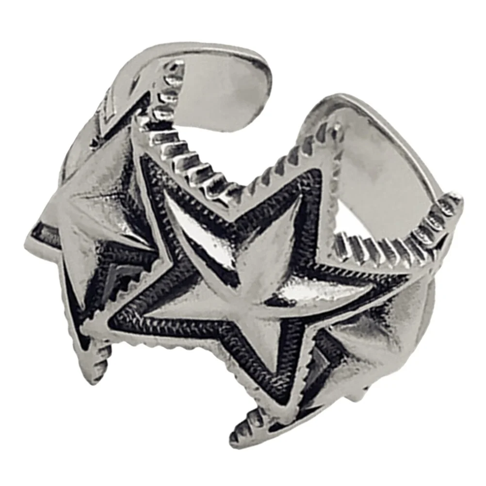 

Pentagram Ring Five-pointed Star Finger Accessory Gothic Stackable Rings Male Knuckle