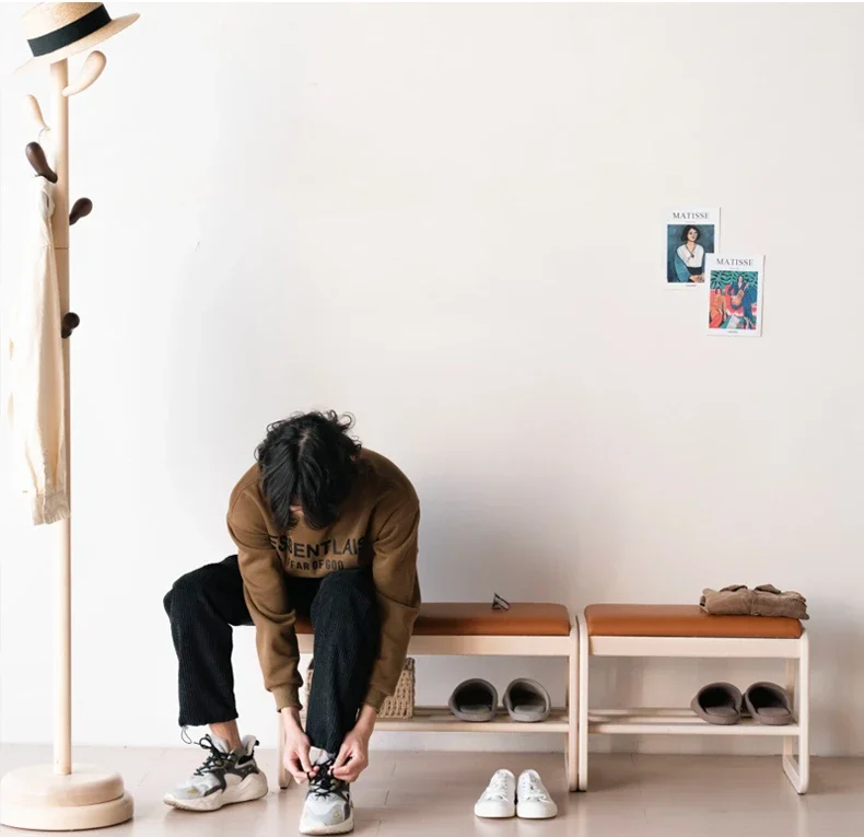 ła z litego drewna stołek do zmiany butów drzwi użytku domowego nosić buty wejście salon prosty może siedzieć miękka torba przedpokój