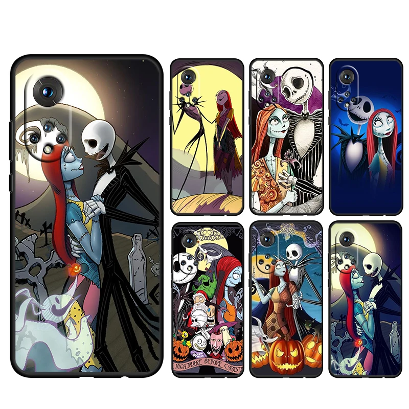 

Nightmare Before Christmas For Honor 60 50 30 20 20S 10 9 9X 9A 8A Pro Plus Lite 4G 5G Soft Silicone Black Phone Case