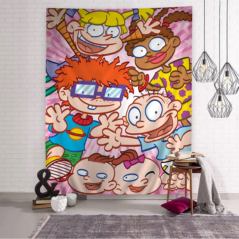 Cartoon-R-Rugrat-Anime Printed Large Wall Tapestry Hanging Decoration Household Decor Blanket