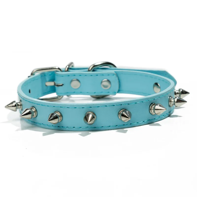 

1pc Harp Spiked Studded Leather Dog Collars Pu For Small Medium Large Dogs Pet Collar Rivets Anti-Bite Pet Products Neck Strap