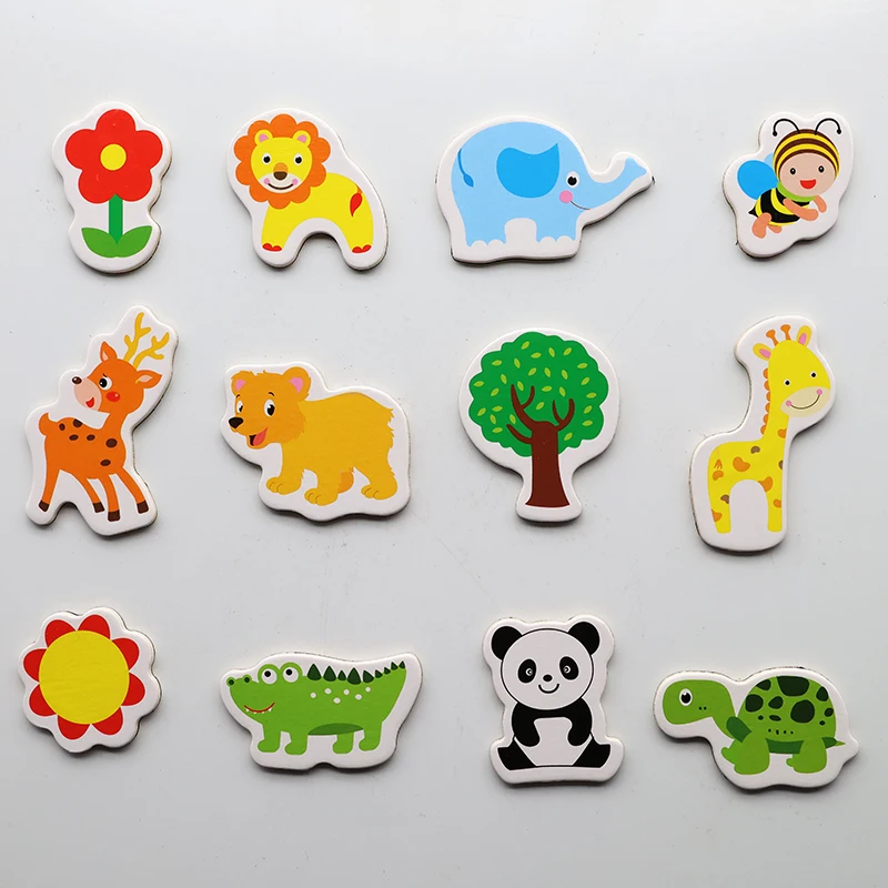 

Магниты для холодильника 3D животные из дерева 12/36 шт