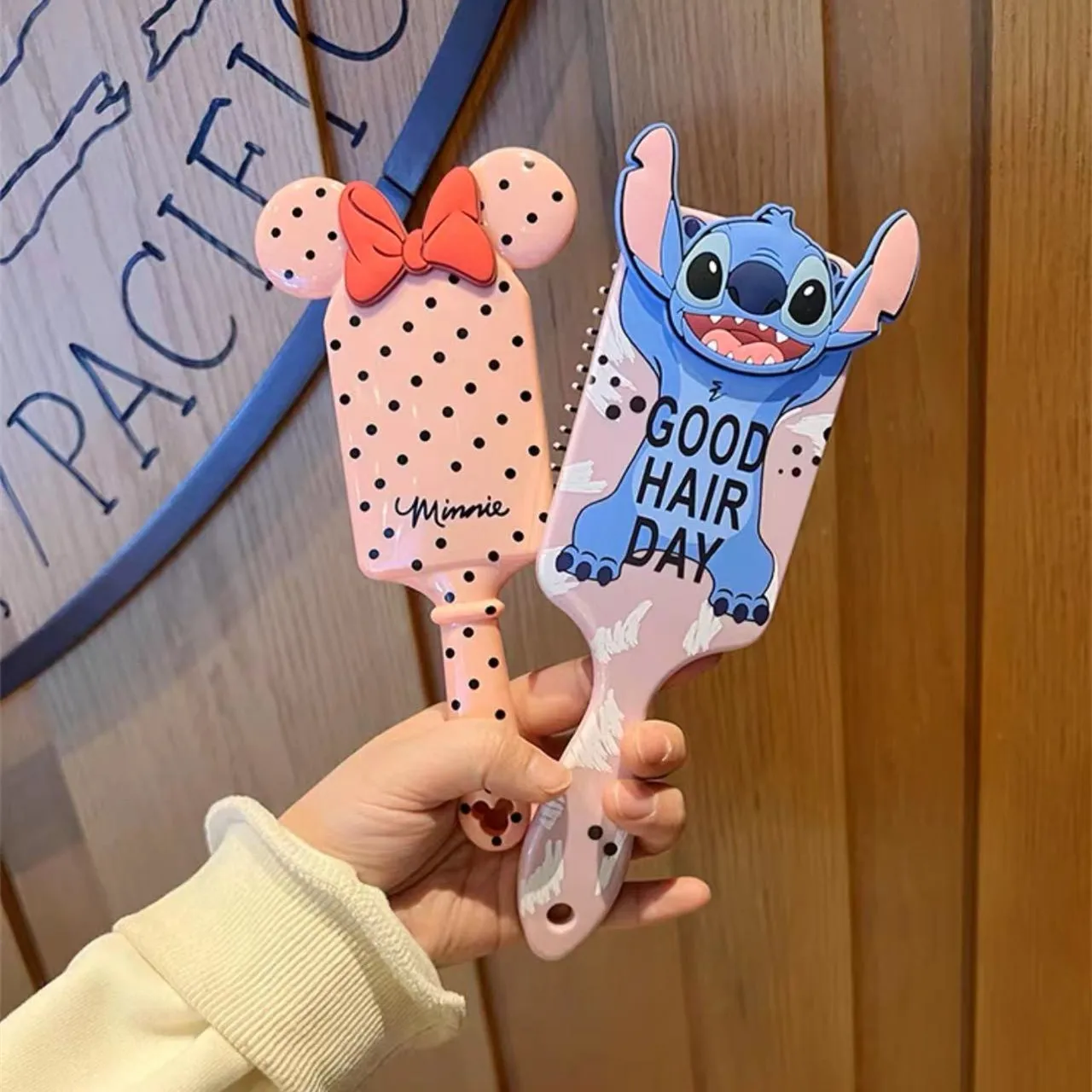 

Anime Disney Mickey Stitch Air Cushion Massage Combs Kawaii Stitch Minnie Children Comb Hair Brush Hairdressing Tool Toy Gifts