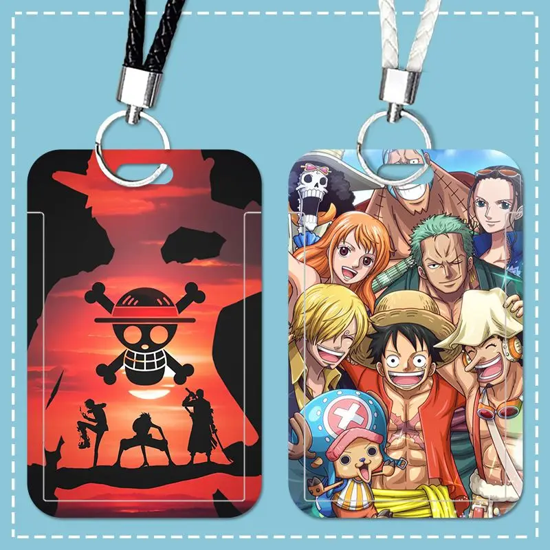 

Anime One Piece Luffy Zoro Nika Sanji Nami Holder Cartoon Credit Bank ID Badge Child Lanyard Bus Card Cover Case Toy Gift 5