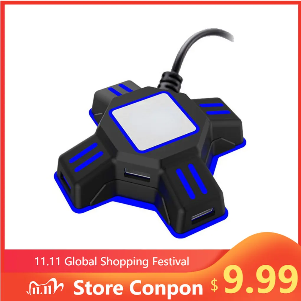 

USB-адаптер для игровых контроллеров, конвертер для игровых видеоигр, клавиатуры, мыши, для Switch/Xbox, PS4/PS3