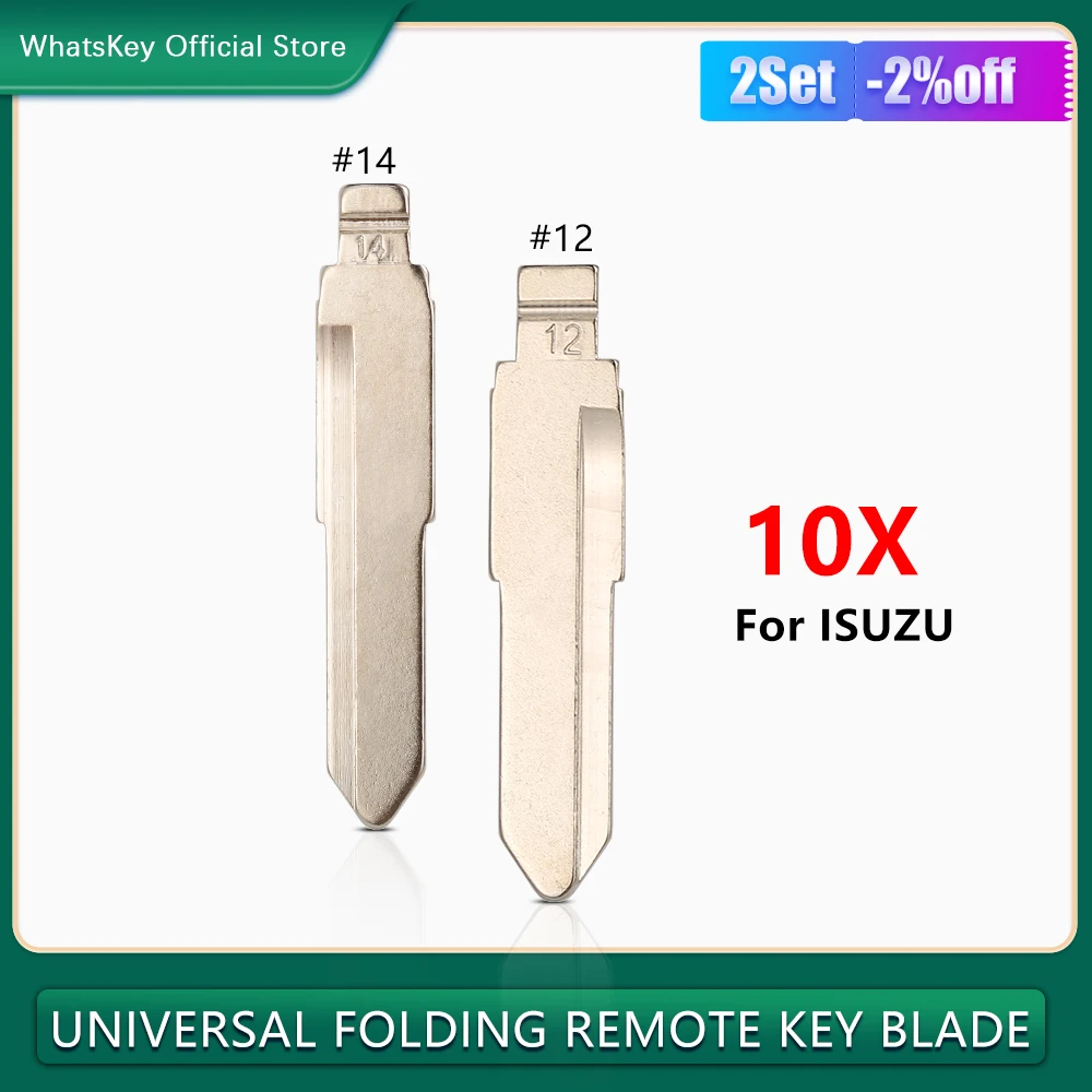 Фото Металлический пустой ключ LISHI Uncut KD VVDI JMD 10 шт./лот, дистанционный ключ #12 #14, лезвие ключа ISU5 для ISUZU, автомобильный флип-ключ, слесарный инструм... №1