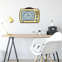 2022 mute wall clock living room bedroom study kindergarten clock cute cartoon tv simple clock european creative home wall clock