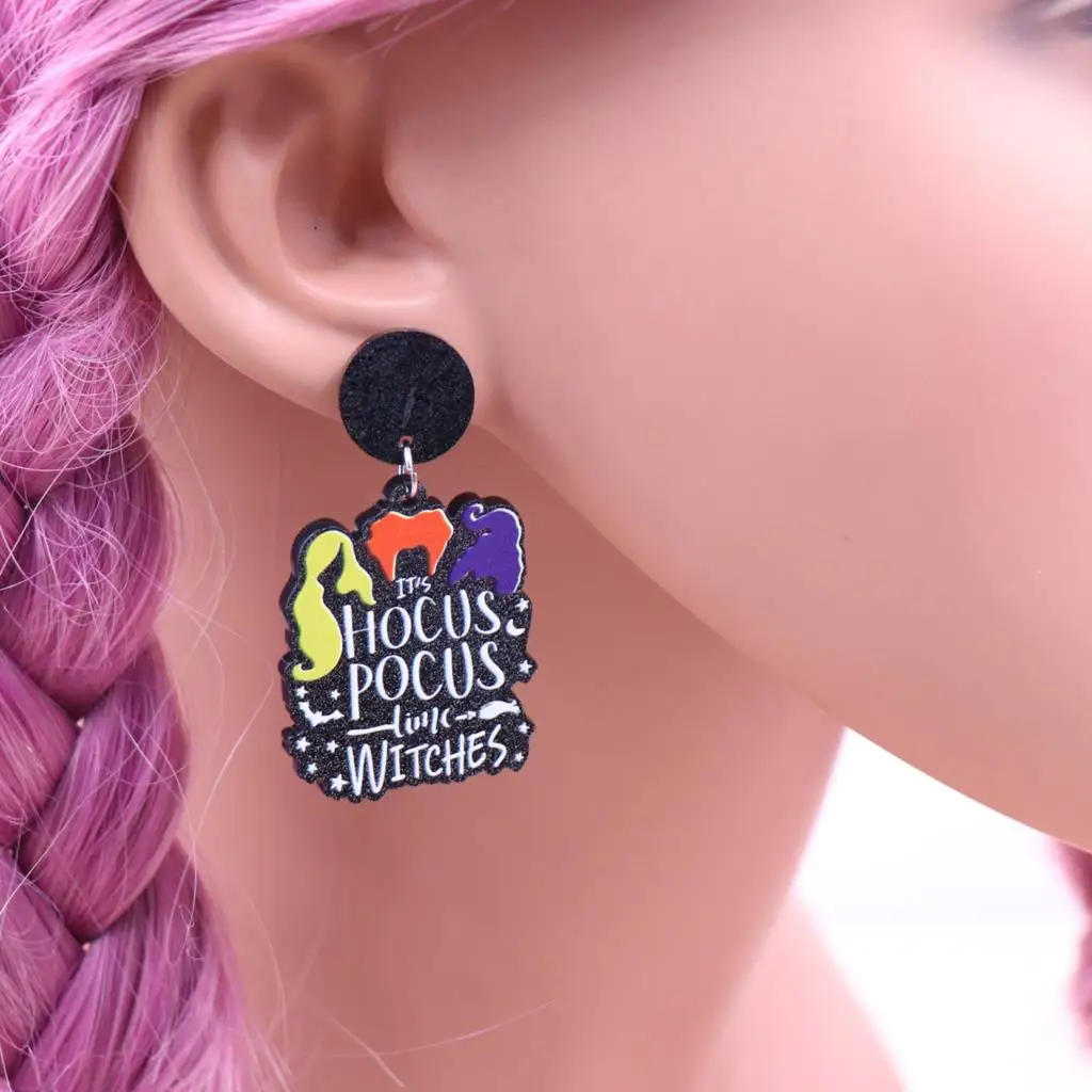 1 пара Новый продукт CN Висячие серьги Хэллоуин блестящие акриловые ювелирные