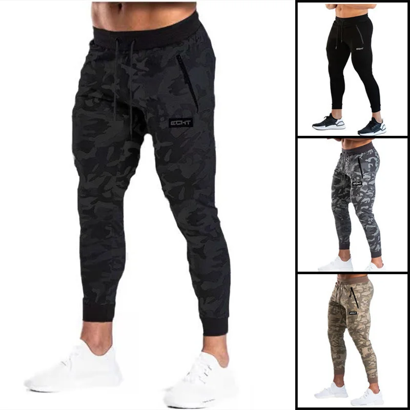 

2020 new muscle fitness running training sports cotton trousers men's Camouflage Slim beam mouth casual health pants
