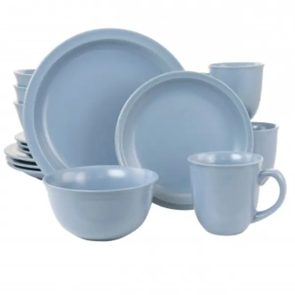 

12726616 Home 16 Piece Siam Stoneware Dinnerware Set in Blue