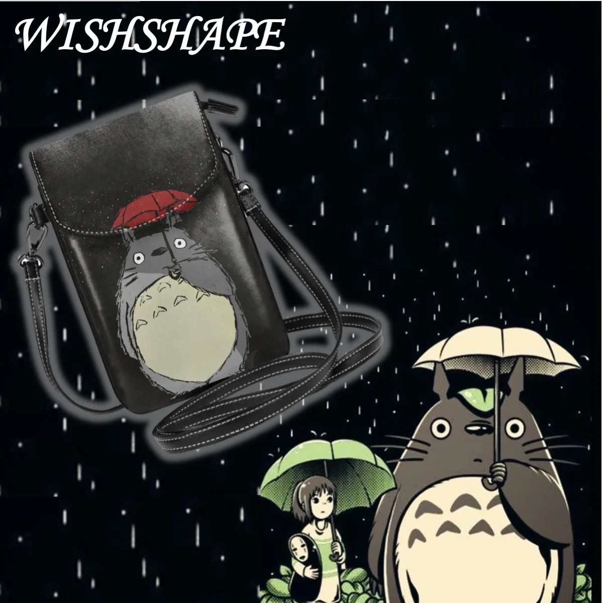 

Totoro Shoulder Bag Totoro In The Rain Leather Bag Studio Ghibli Teen Women Bags Mini Women Trending Shopper Pattern Purse