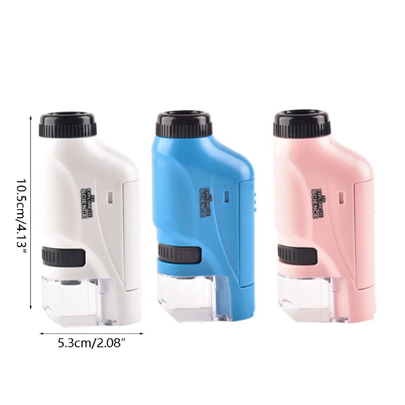 

Pocket Microscope 60x-120x Handheld Mini Microscope with LED Lighted Colorful Microscope Kit for education Exploring