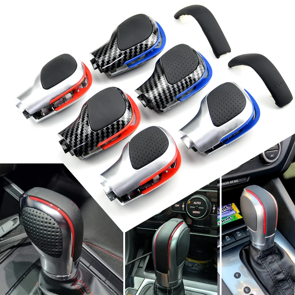 

DSG Gear Shift knob Chrome With Leather Gearbox Shift Lever Cover For VW Golf 6 7 R Passat B7 B8 CC R20 For Jetta MK6 GLI TIGUAN