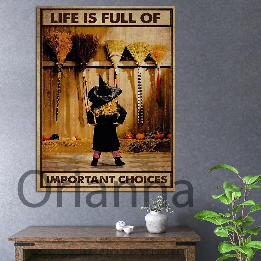 Плакат ведьма девушка жизнь полна важного выбора плакат на стену Художественная печать на холсте картина Рождественский подарок домашний декор плакат