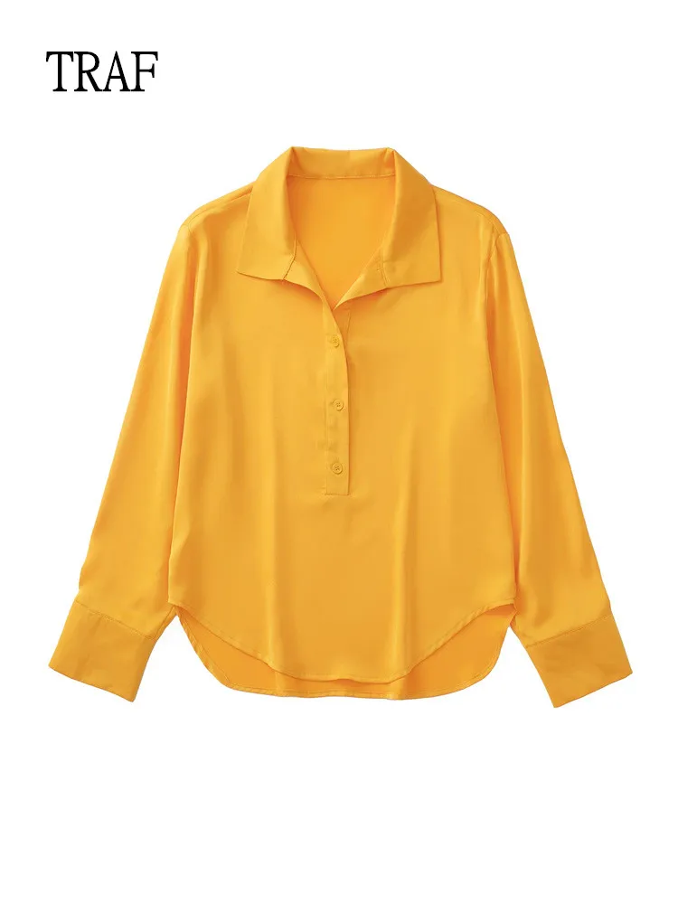 

Блузка Женская Асимметричная с разрезом и длинным рукавом, свободного покроя