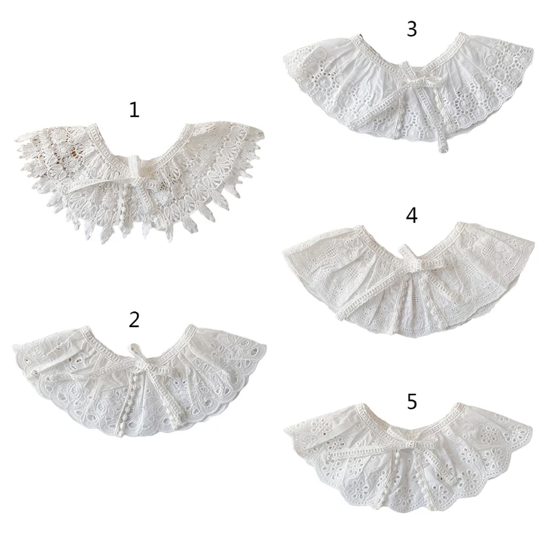 

C9GB Baby Bib Ruffle Broken Flower Lotus Leaf Collar Cotton Muslin Lace Slobber Bib Baby Gift Infant