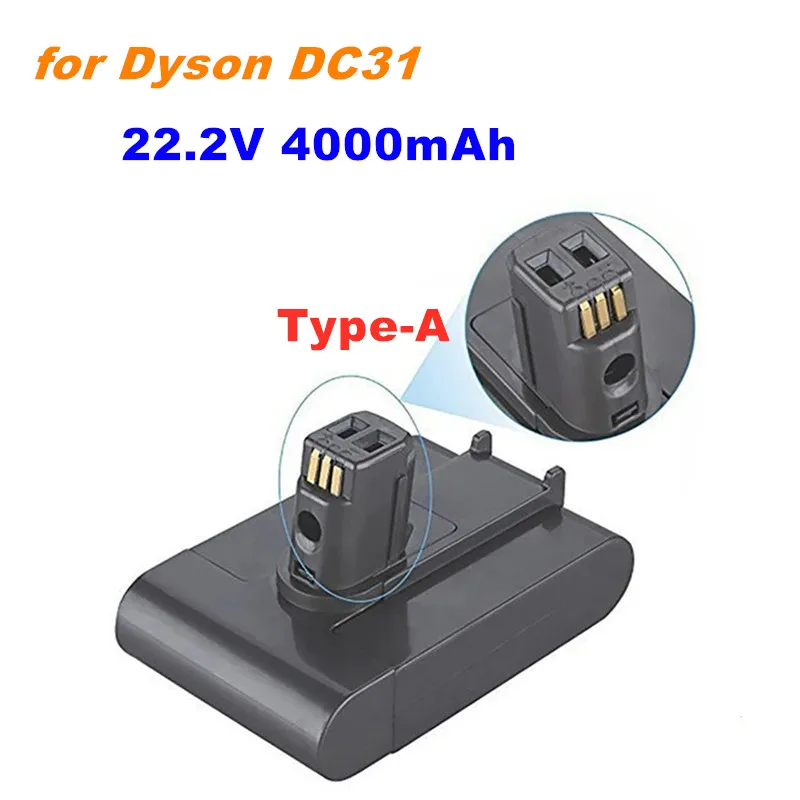 

22.2V 4000mAh DC31 Type-A Li-ion Battery for Dyson DC31 DC34 DC35 DC44 DC45 Animal Handheld Vacuum Cleaner batteries