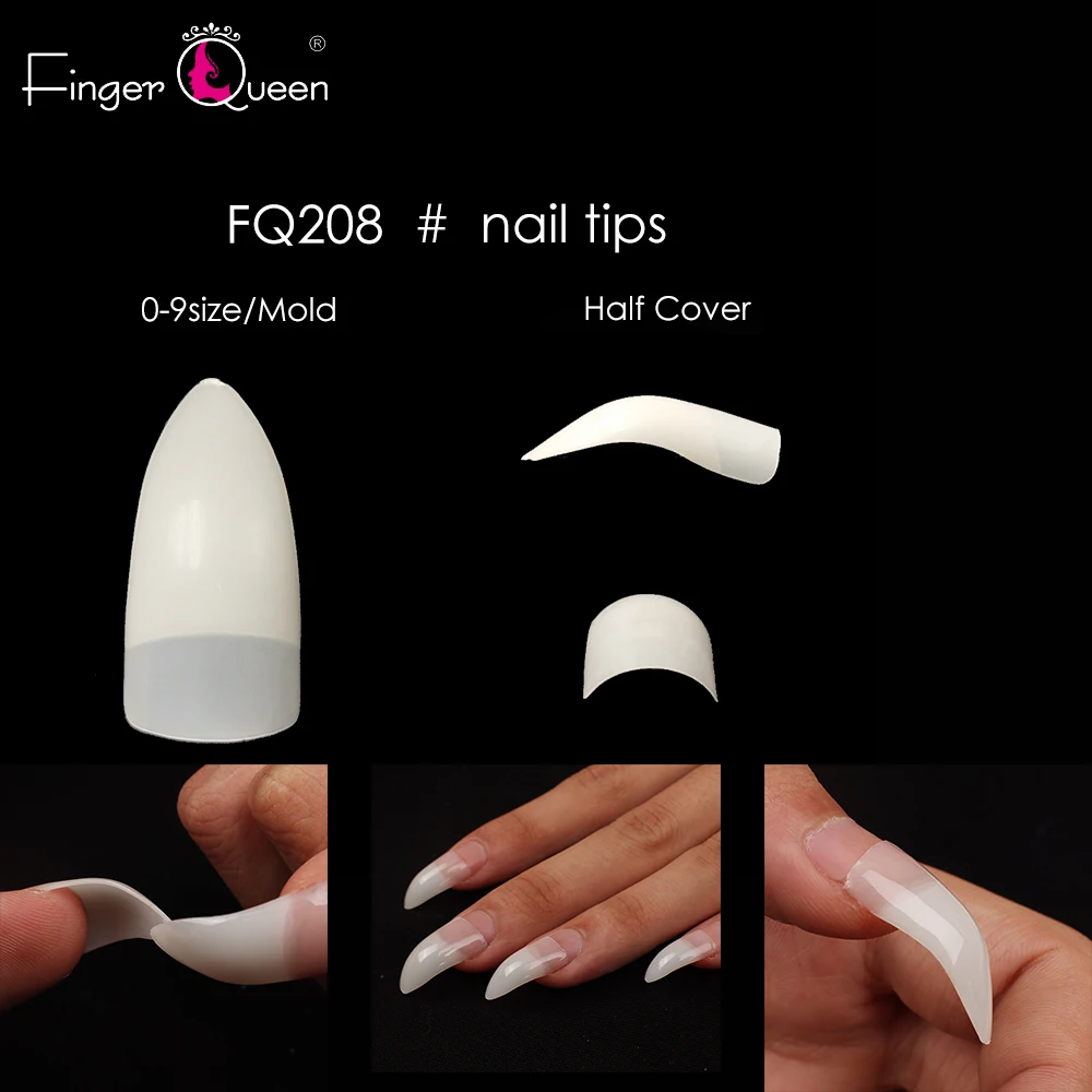 

FingerQueen 100Pcs+Box false nails Eagle Acrylic Reusable Almond Ultra-Thin Claw False Nail Tips Clear White Natural Tip