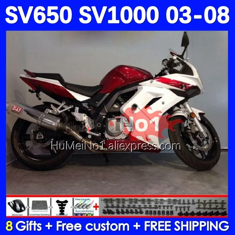 

SV1000S For SUZUKI SV650S SV650 SV1000 S 26No.61 SV 650S 1000S 03 04 05 06 07 08 2003 2005 2006 2007 2008 Fairings dark red blk