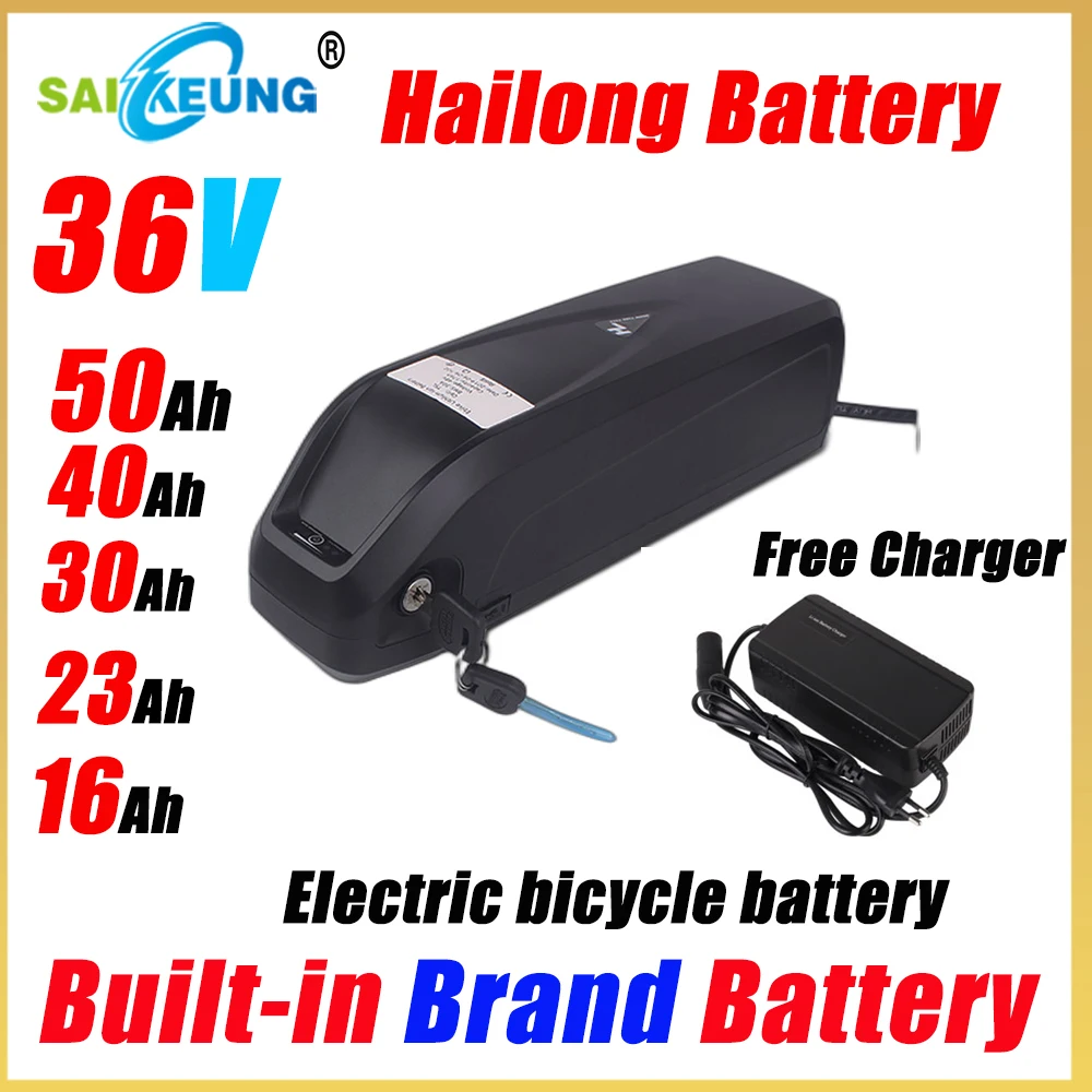 

Hailong 10s5p 18650 Batterie Pack 36V 16Ah Rechargeable Electric Bike Scooter 2000W Bateria 23Ah 30 50Ah Bicycle Lithium Battery