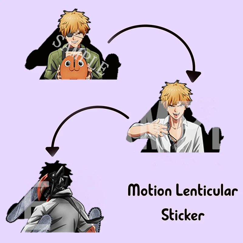 Аниме бензопила Denji движущаяся Автомобильная наклейка водонепроницаемые