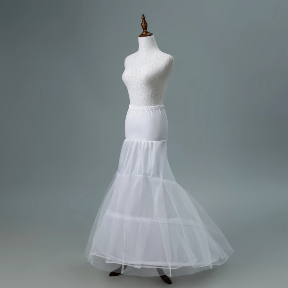 Белая кринолиновая нижняя юбка-комбинация с двумя обручами для коктейля рыбий - Цена: 1881