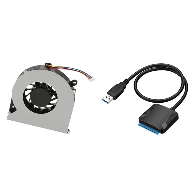 

1 Pcs CPU Cooling Fan Fit 4Pin & 1 Pcs USB 3.0 To Sata Adapter Converter Cable 22Pin Sataiii To USB3,0 Adapters