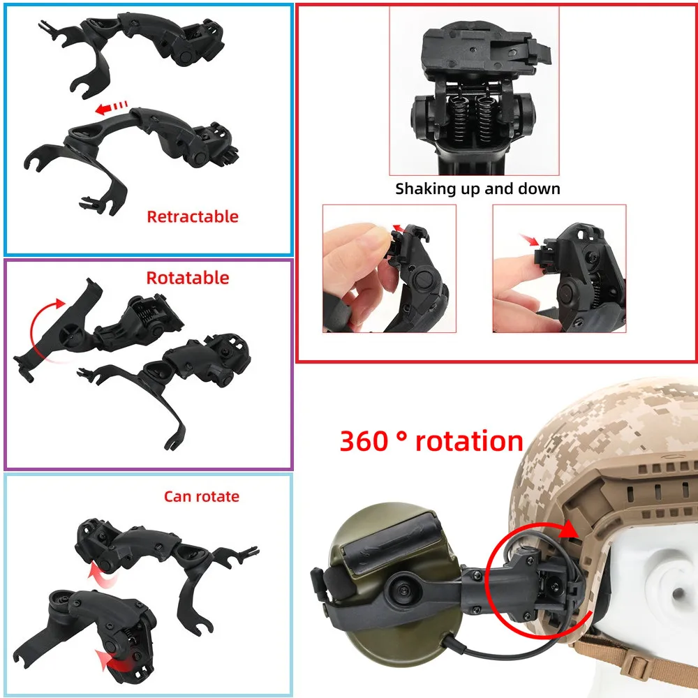 New ARC Rail Bracke Tactical Headset COMTAC II Pickup Noise Reduction Airsoft Headphone Hearing Protection Hunt Shooting Headset