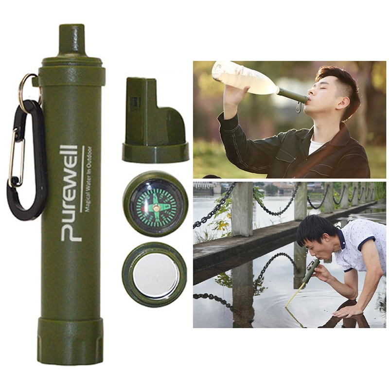 

1pcs Portable Water Purifiers Outdoor Survival Filter Camping Hiking Emergency Elements First Aid Tools Dropship