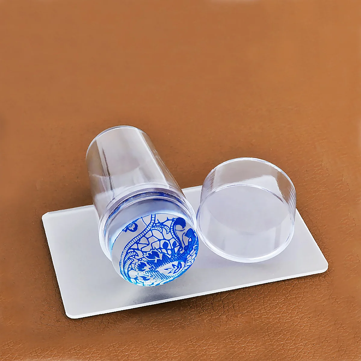 4 компл./8 шт. штамп для ногтей полностью прозрачная ручка с крышкой набор