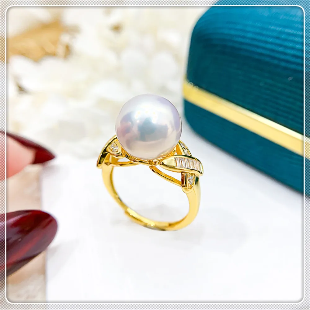 

Женское кольцо с жемчугом и покрытием из серебра 925 пробы