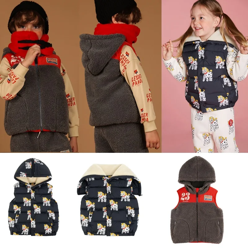 

Children's Jacket 2021 Winter New Baby Undershirt Children's Warm Lapel Cotton Thickened Lamb's Wool Vest Children's Clothing