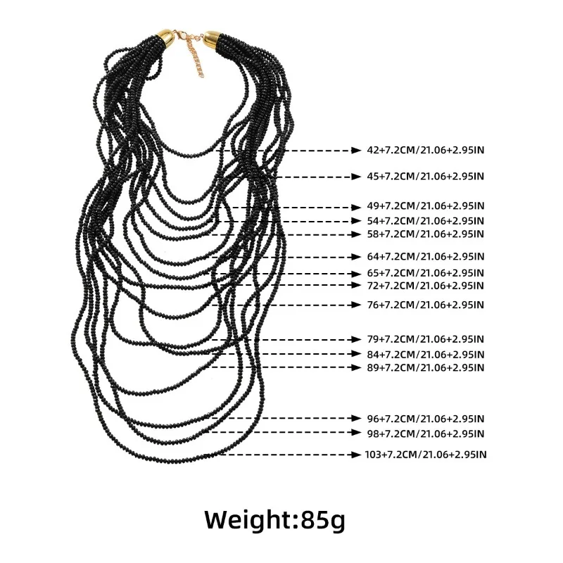 Ожерелье Draweye черные бусы