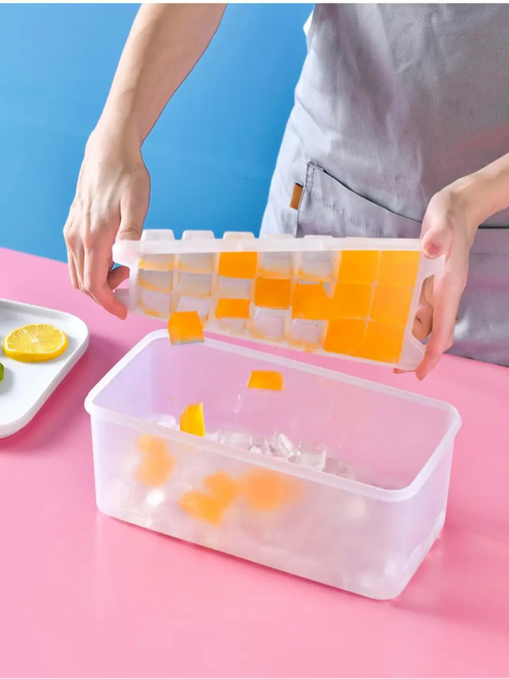 

Ice Cube Mold Making Frozen Ice Cube Storage Box Ice Box Household Refrigerator With Lid Silicone Ice Storage Ice Box Artifact