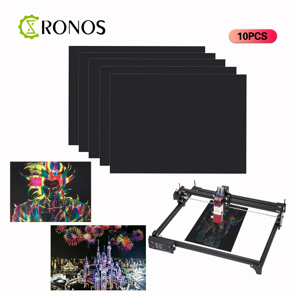 10pcs Laser Engraver Magic Color Rainbow Scratch Art Paper Card Set Random Color For Laser Engraving Machine DIY Drawing Gift