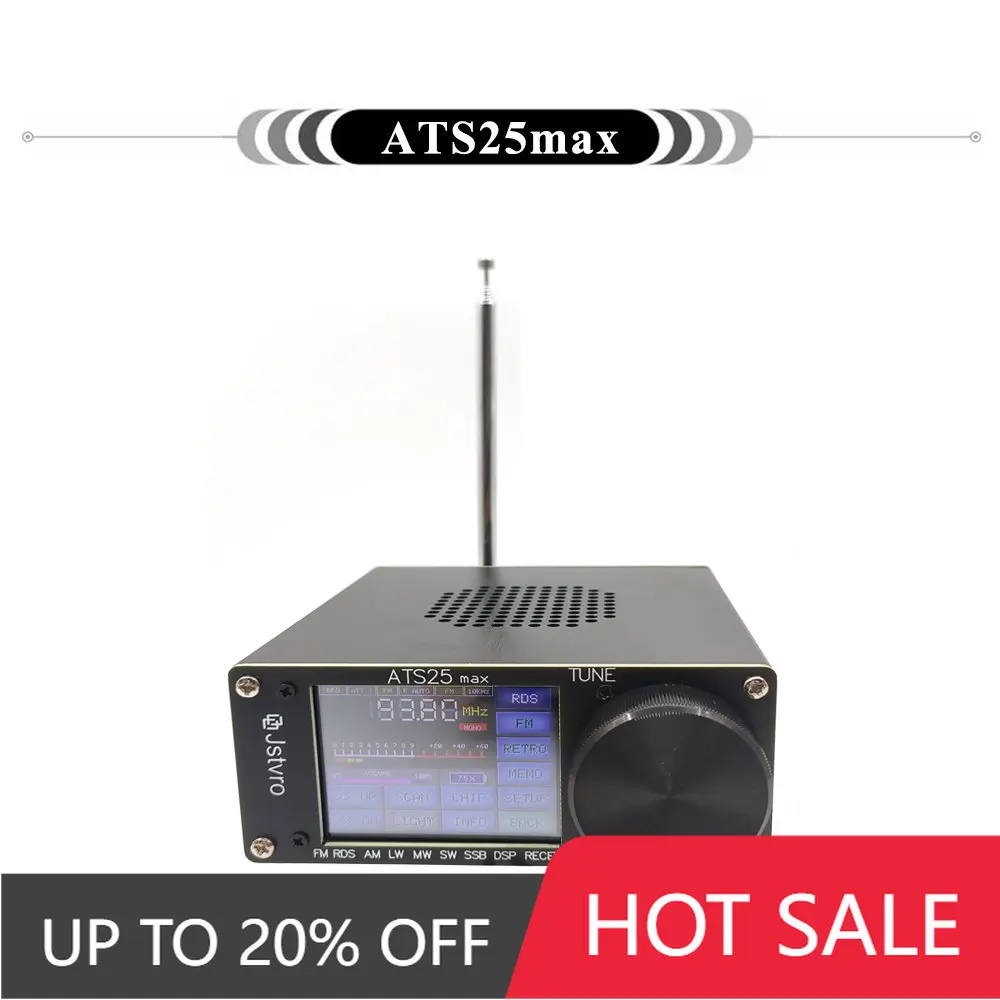 

New version ATS-25 Max Si4732 Full-Band Radio Receiver DSP Receiver FM LW (MW And SW) SSB With 2.4" Touch Screen