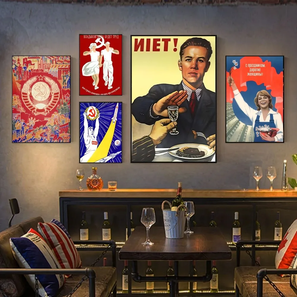 Старые советские плакаты наклейки оформление планшетов декор для игровой