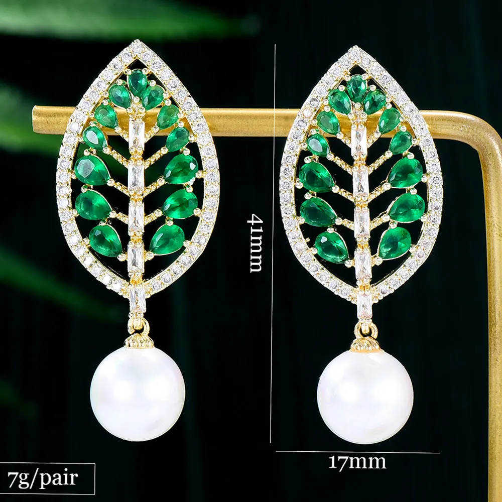 GODKI новые роскошные африканские серьги с жемчужными листьями для женщин